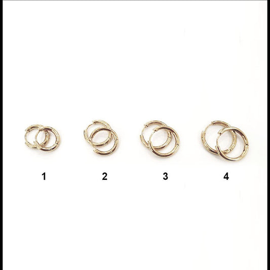 Boucles D'Oreilles Acier Inoxydable Dorée Créole À Click