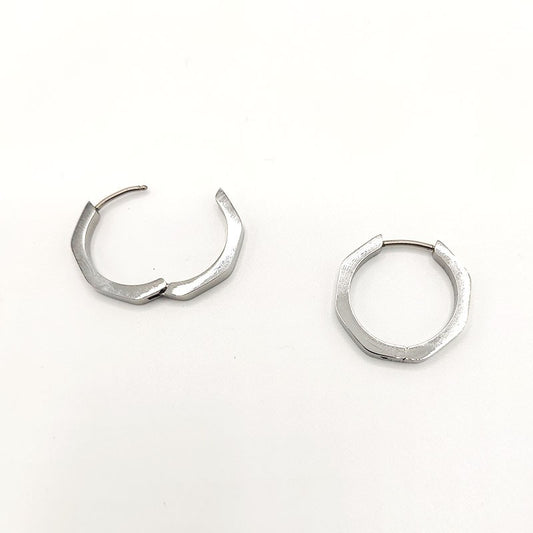 Boucles D'Oreilles Acier Inoxydable Créole Hexagone