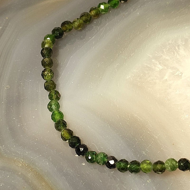Bracelet Et Collier Tourmaline Vert À 3Mm