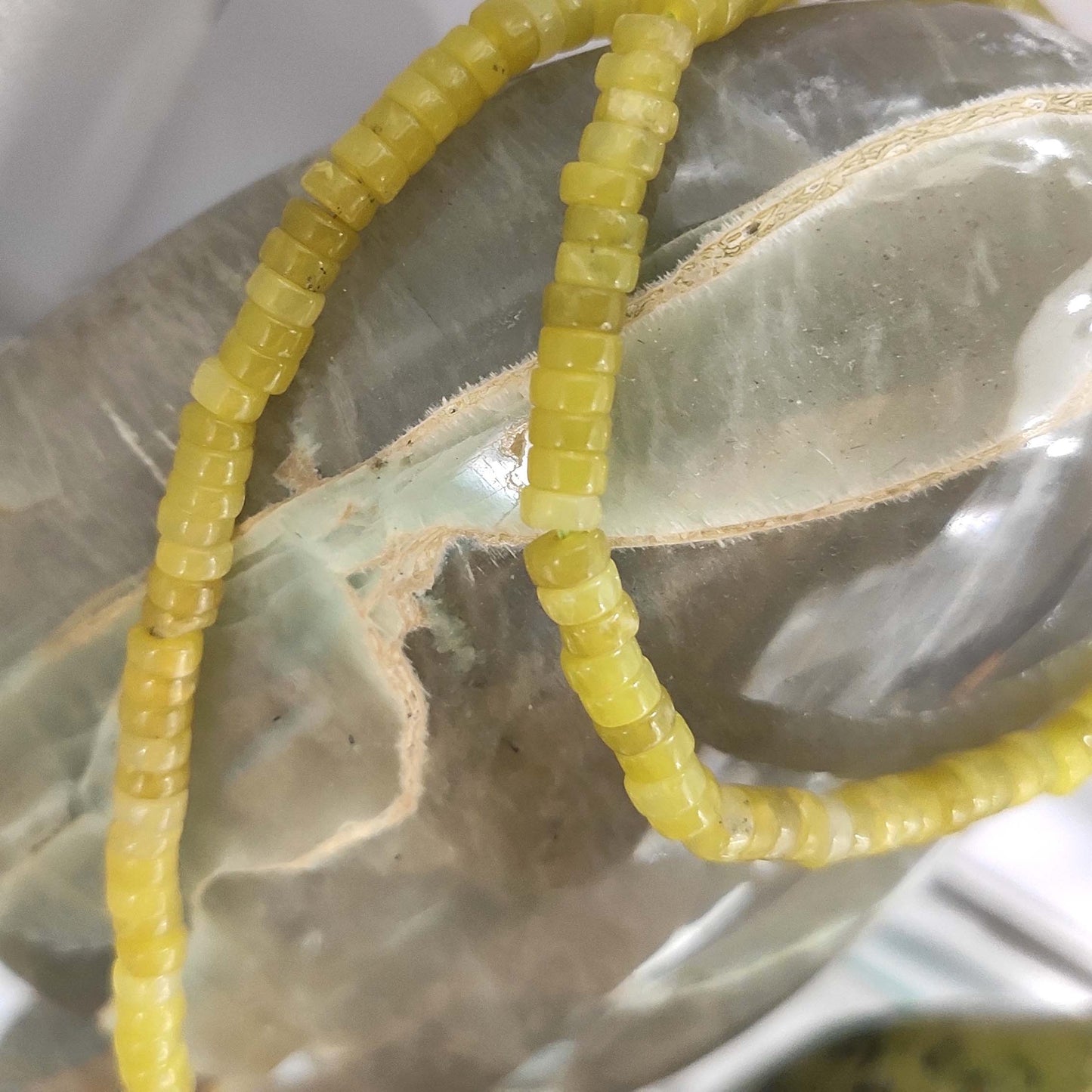 Bracelet Et Collier Lemon Stone En Disque À 5Mm