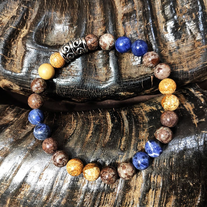 Bracelet Homme Pierre Naturelle Et Acier