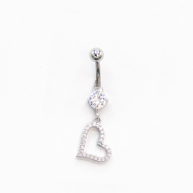 Piercing Nombril Acier Chirurgical Coeur