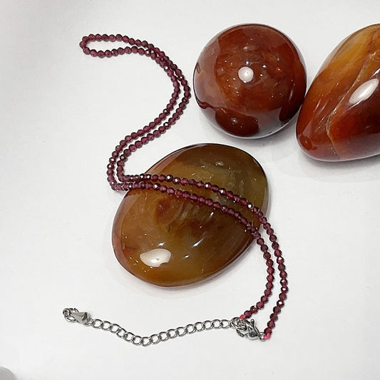 Collier Et Bracelet Pierre Naturelle Grenat