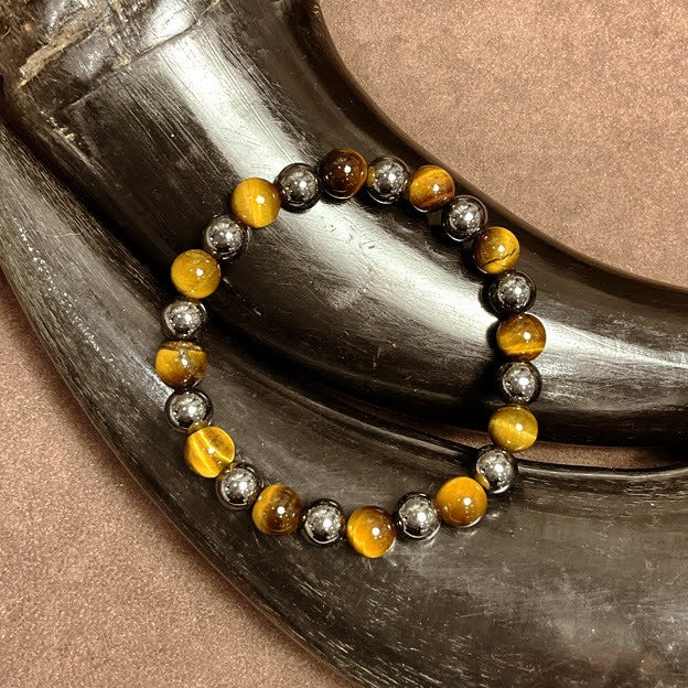 Bracelet Pierre Naturelle L'Oeil De Tigre Hématite