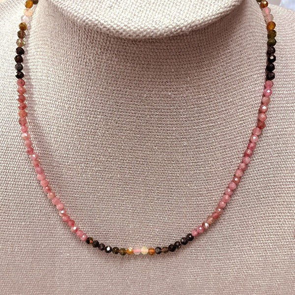 Collier Pierre Naturelle Tourmaline 4Mm En Facetté