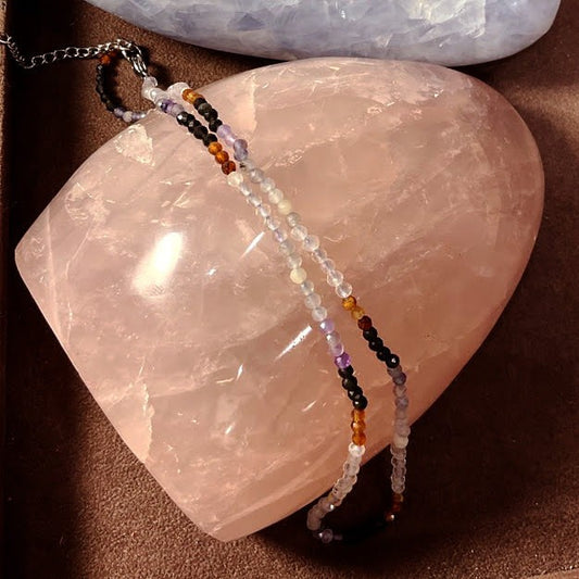 Collier Pierre Naturelle Iolite, Grenat Cognac Et Spinelle