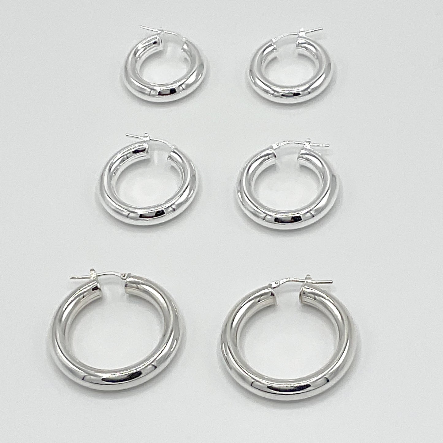 Boucles D'Oreilles Créoles Argent925 Massif Épaisses