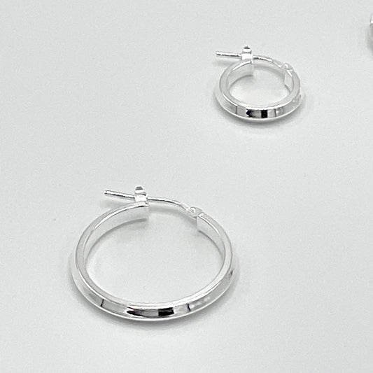 Boucles D'Oreilles Créoles Argent925 Massif Facettées