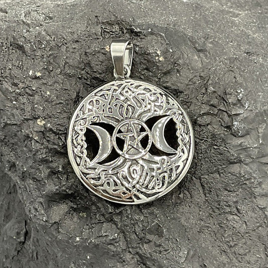 Pendentif Acier Inoxydable Lune