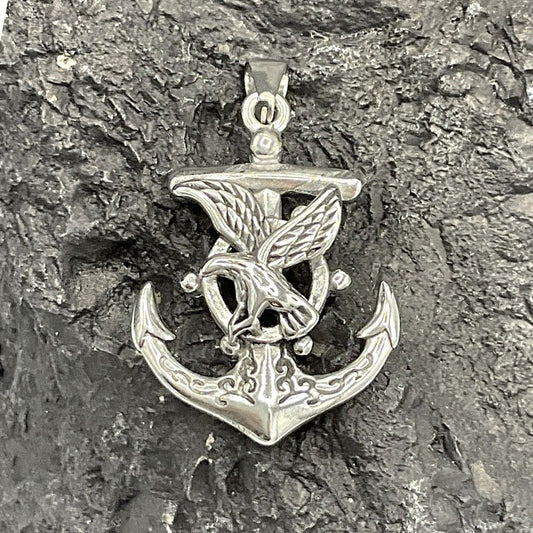 Pendentif Acier Inoxydable L'Ancre Marine Et L'Aigle