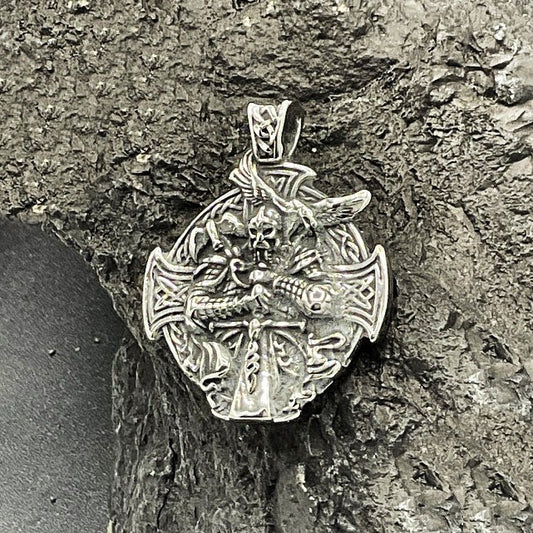 Pendentif Acier Inoxydable Crane Chevalier