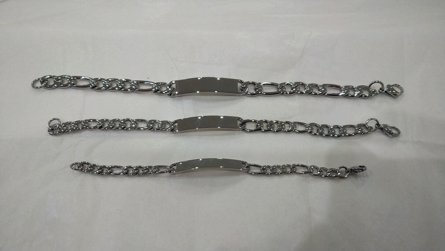 Bracelet Homme Acier Inoxydable Figaro Identité