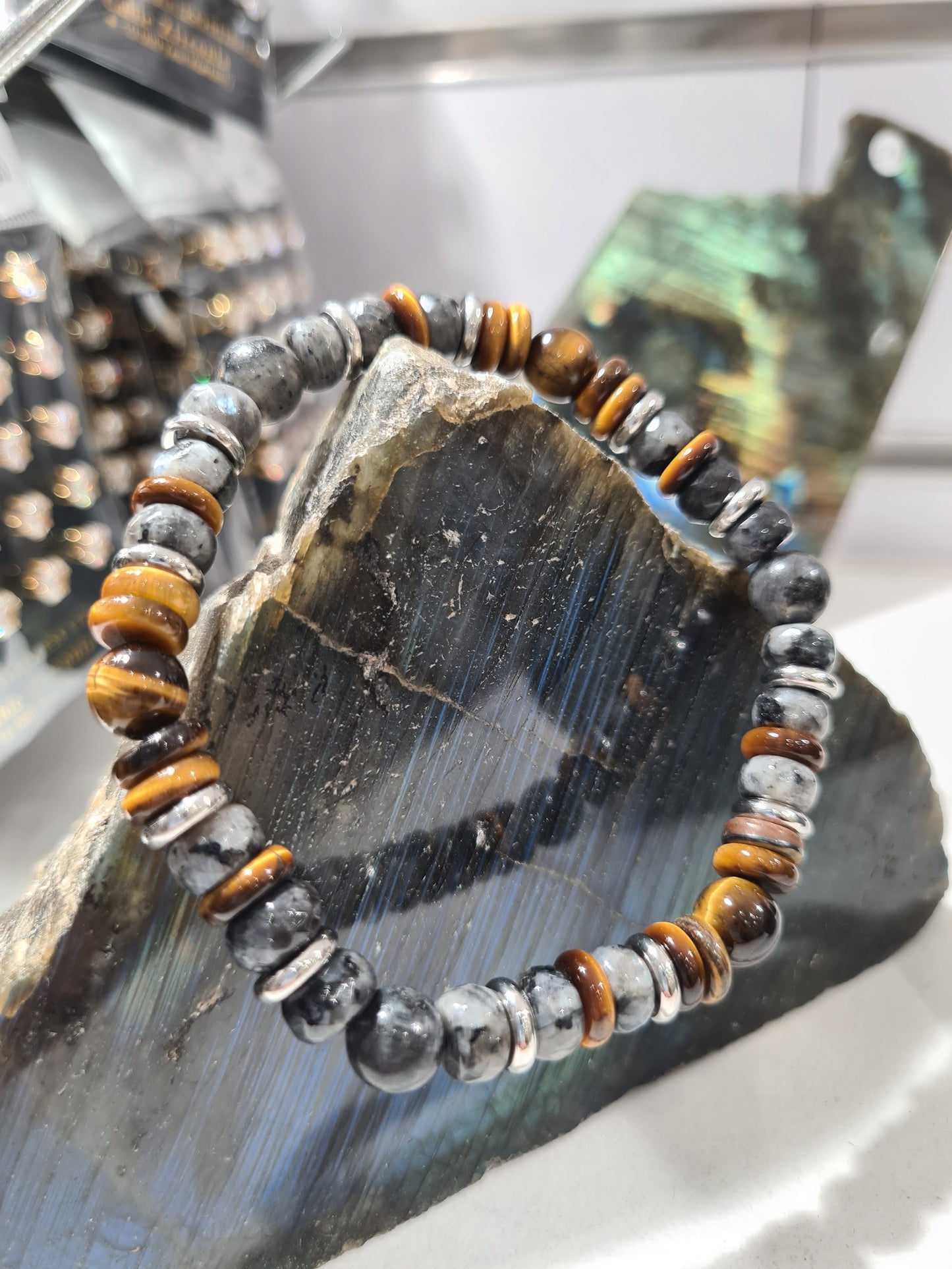 Bracelet Homme Pierre Naturelle Et Acier