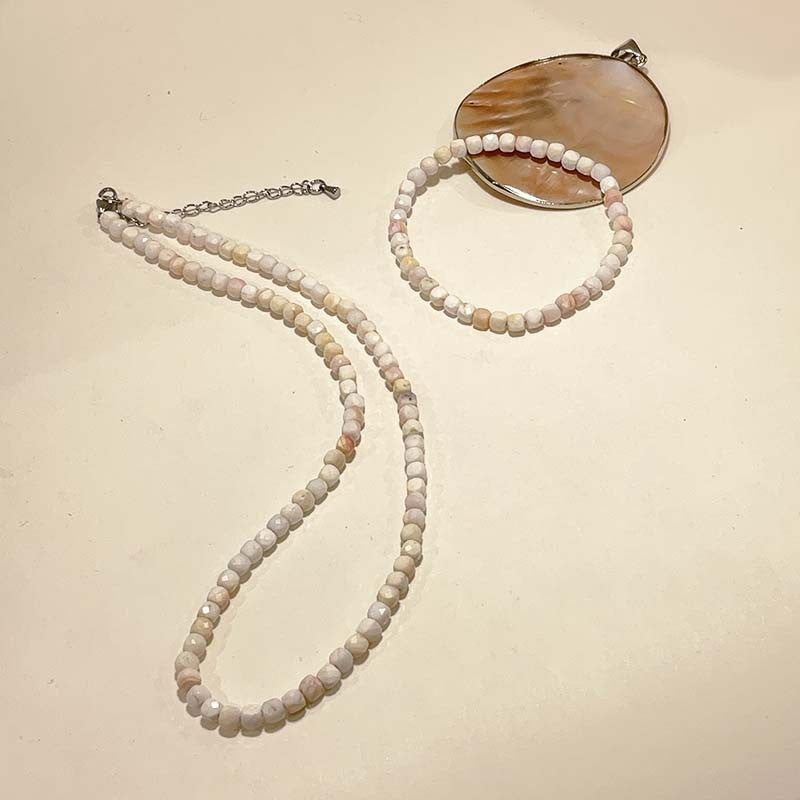 Bracelet Et Collier Pierre Naturelle Nacre