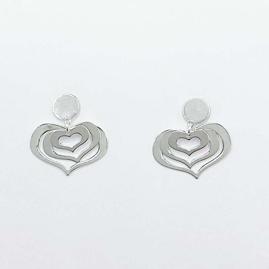 Boucles D'Oreilles Cœur Argent 925