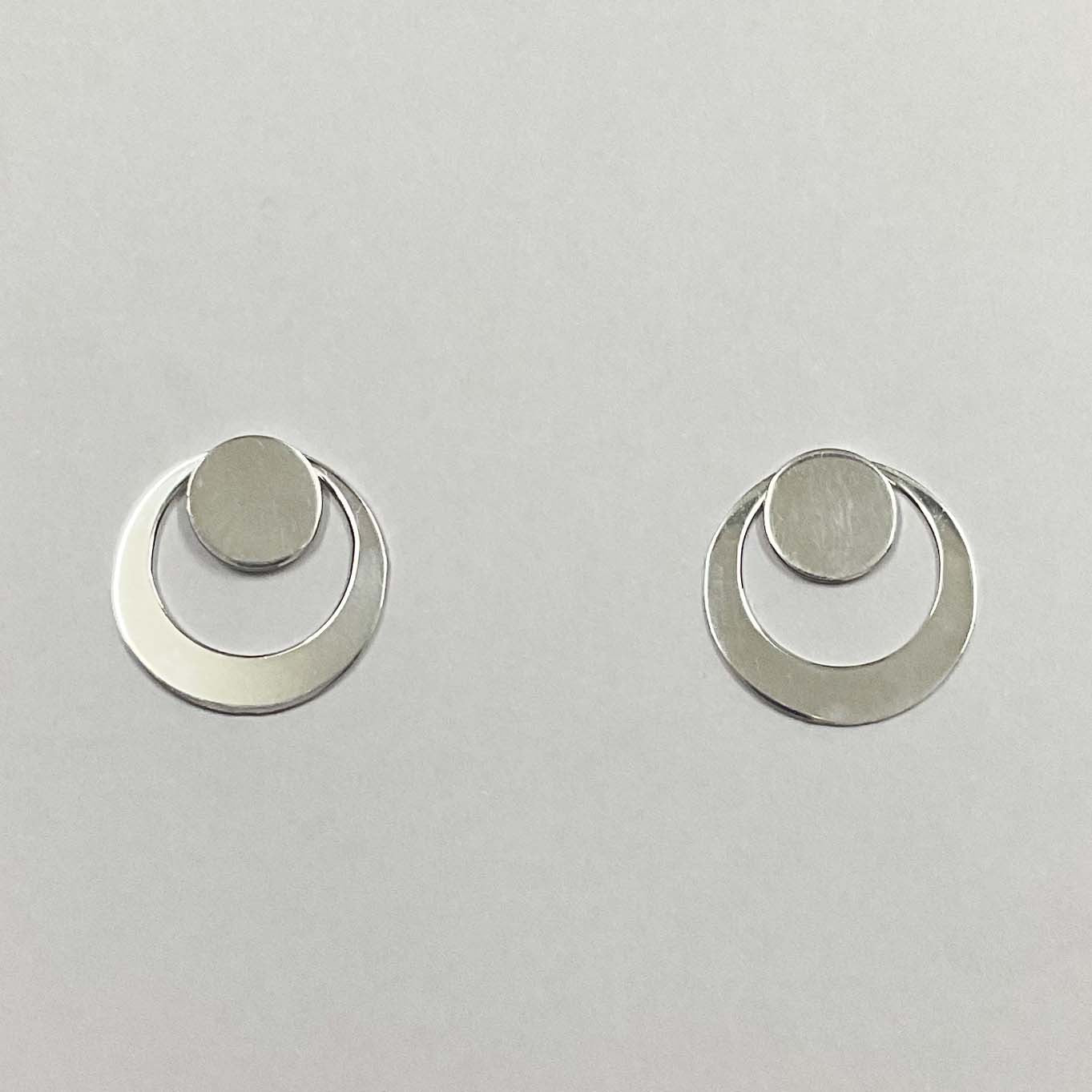 Boucles D'Oreilles Double Rond Argent