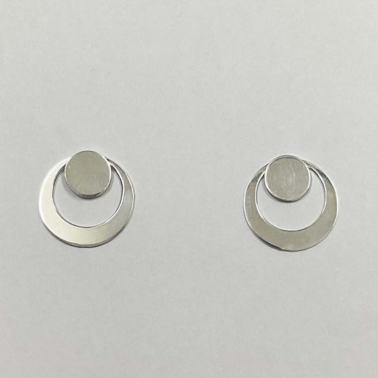 Boucles D'Oreilles Double Rond Argent