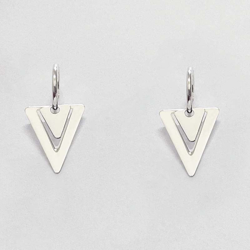 Boucles D'Oreilles Créoles Triangle Argent