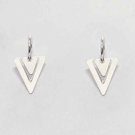 Boucles D'Oreilles Créoles Triangle Argent