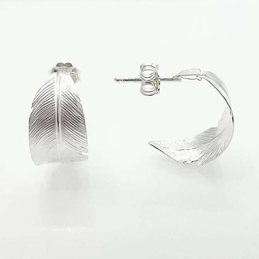 Boucles D'Oreilles Plume Argent