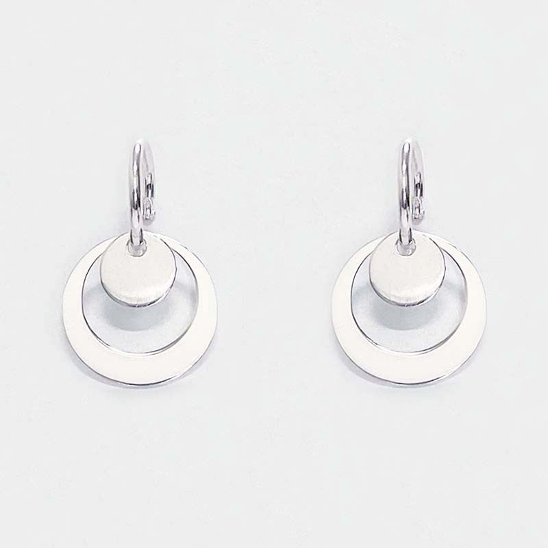 Boucles D'Oreilles Créoles Double Rond Argent