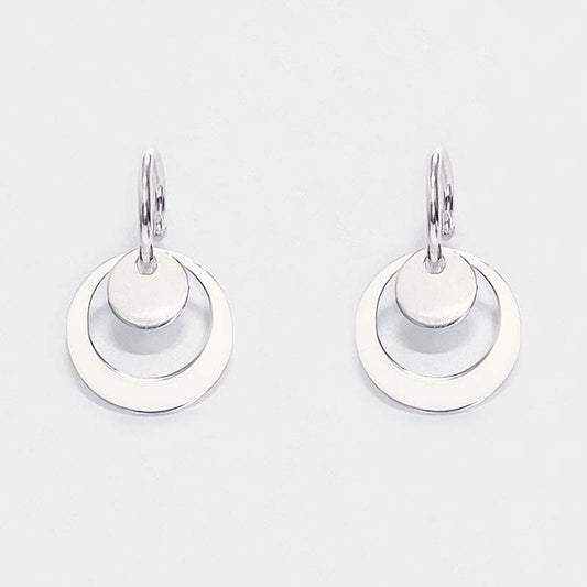 Boucles D'Oreilles Créoles Double Rond Argent