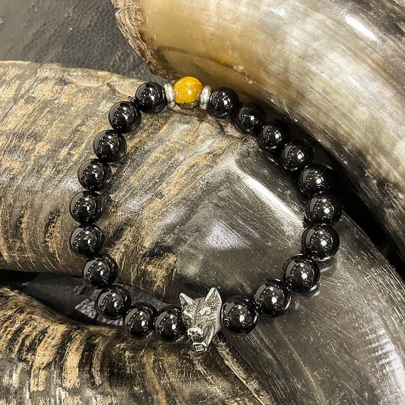 Bracelet Homme Pierre Naturelle Et Acier