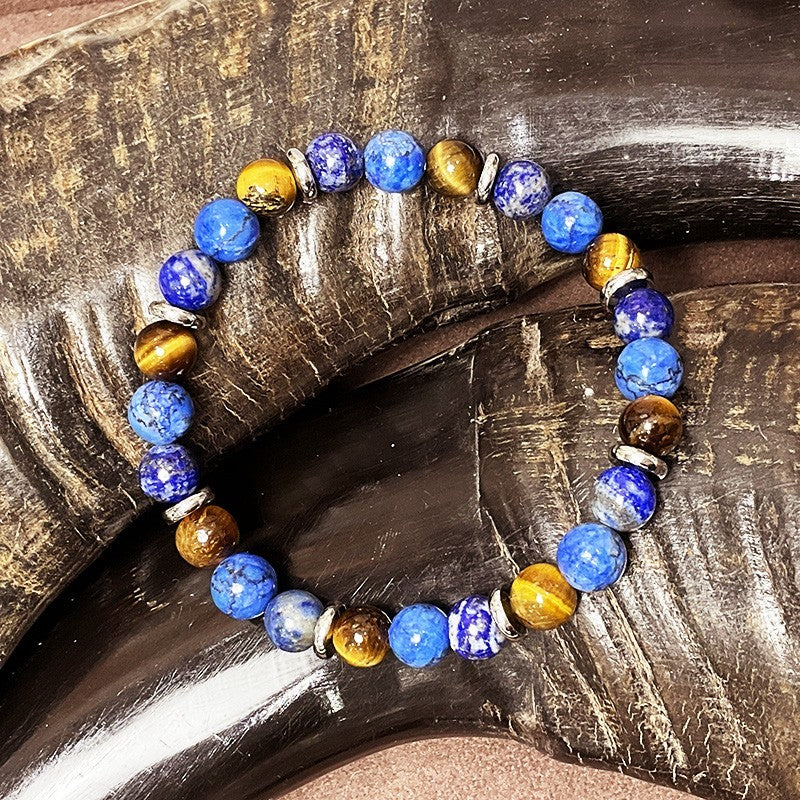 Bracelet Homme Acier Pierre Naturelle En 8mm