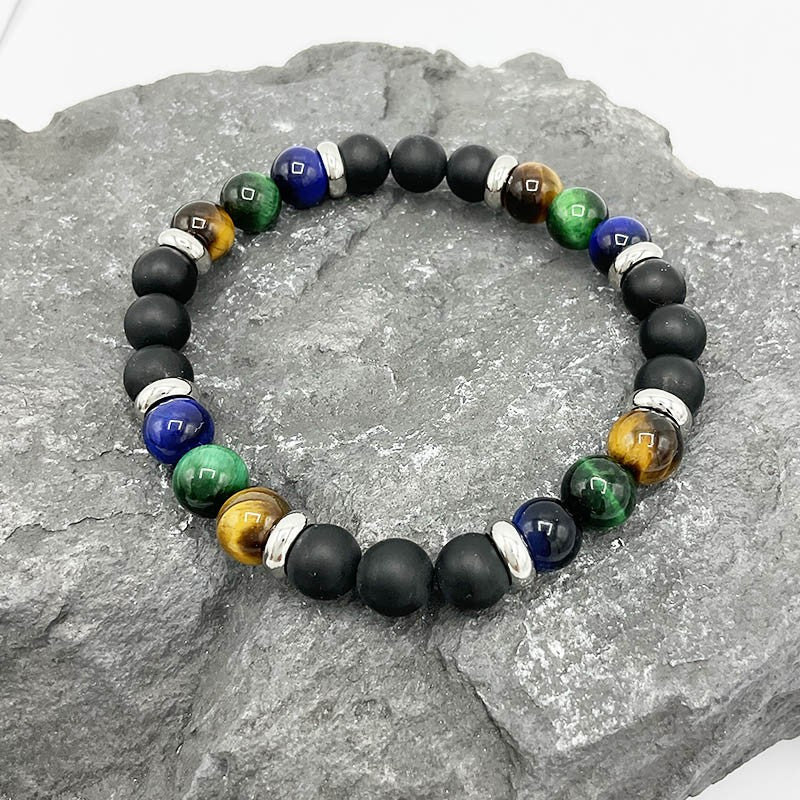 Bracelet Homme Pierre Naturelle Et Acier