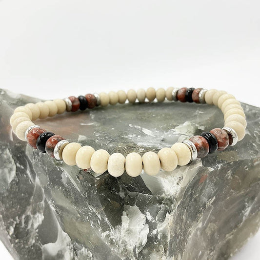 Bracelet Homme Pierre Naturelle Et Acier