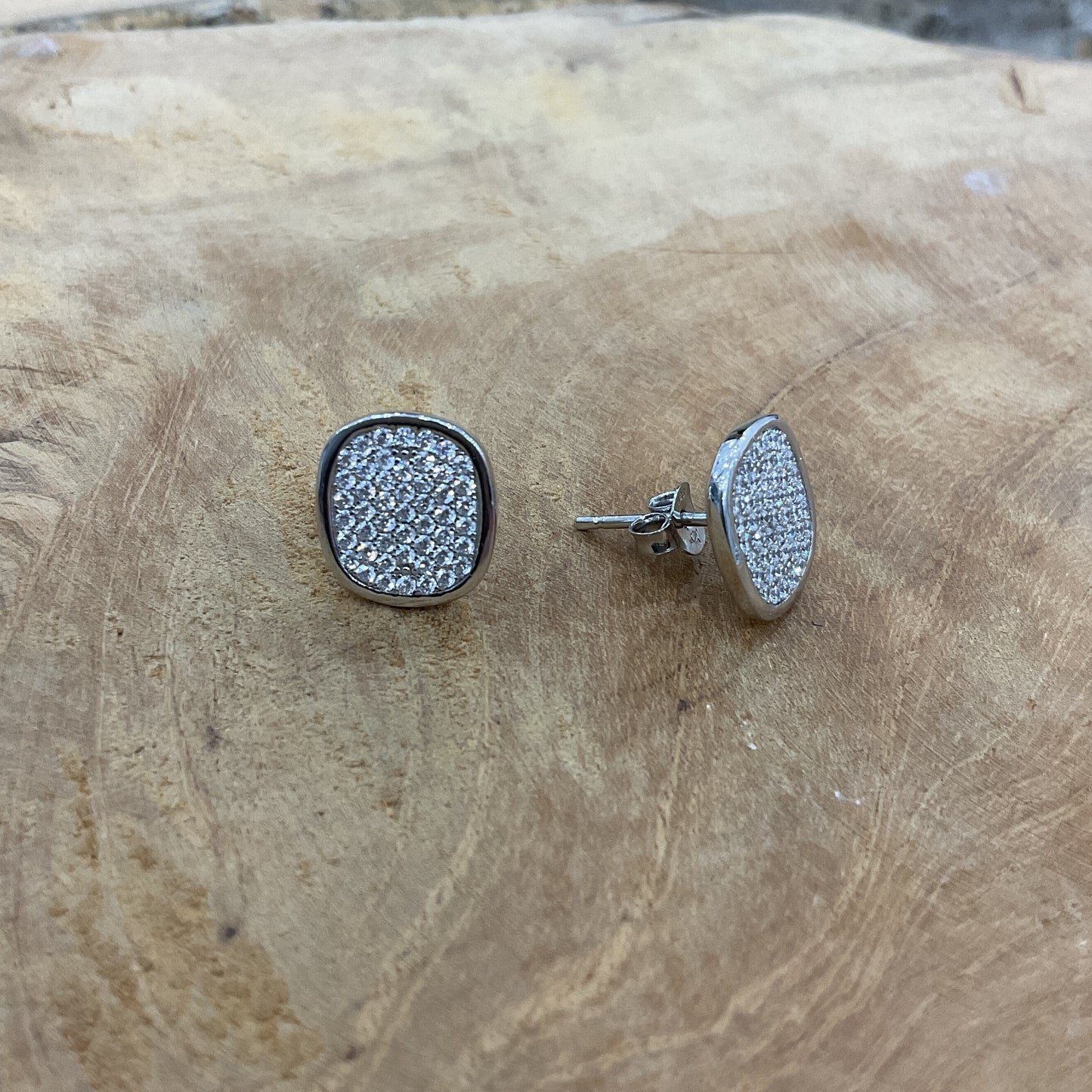 Boucles D'Oreilles Argent Rhodié CZ