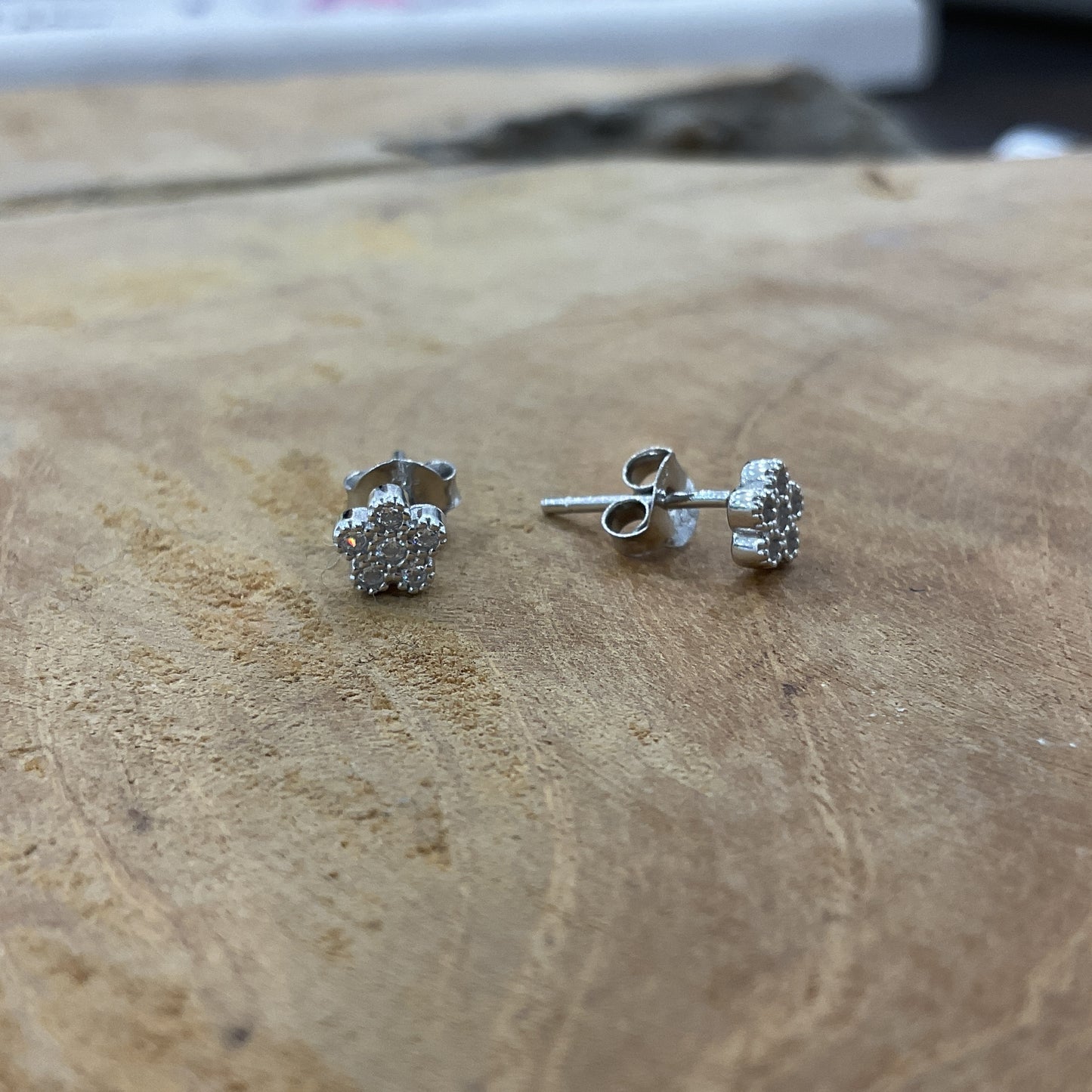Boucles D'Oreilles Argent Rhodié CZ