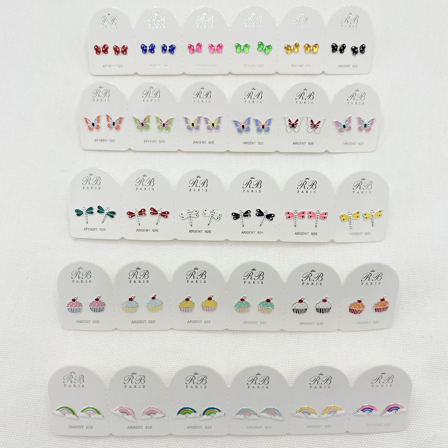 Boucles D'Oreilles Assortiment De 6 Paires Argent 925