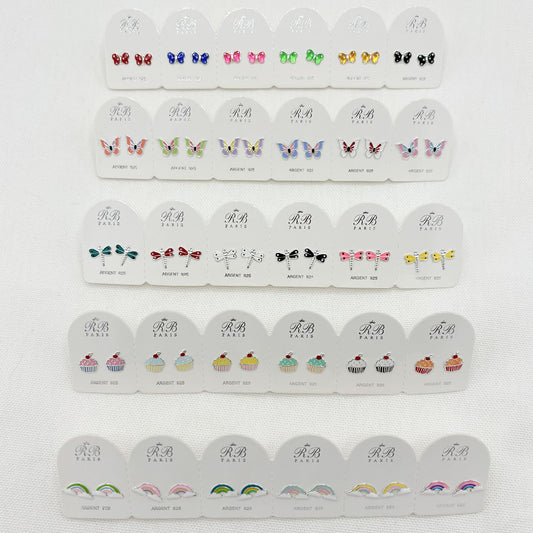 Boucles D'Oreilles Assortiment De 6 Paires Argent 925