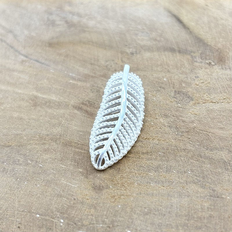 Pendentif Plume En Argent 925 Massif