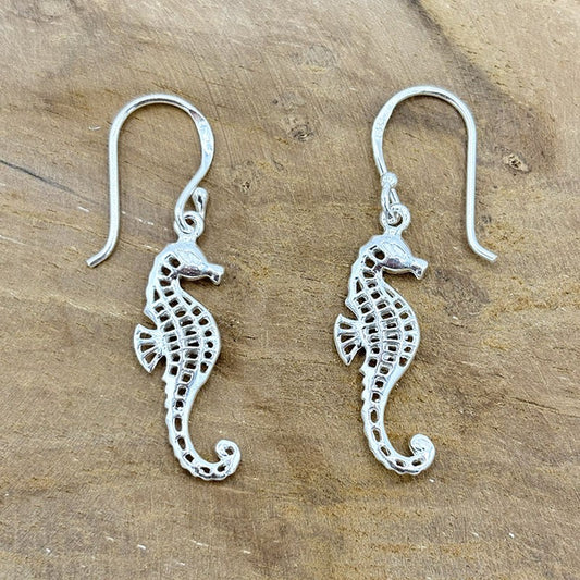 Boucles D'Oreilles Hippocampes En Argent 925