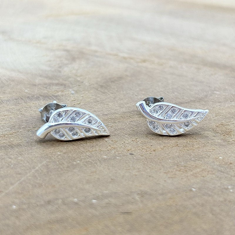 Boucles D'Oreilles Feuilles En Argent 925 Massif