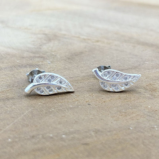 Boucles D'Oreilles Feuilles En Argent 925 Massif