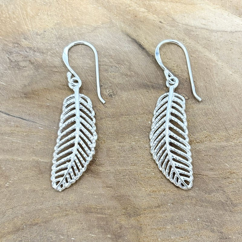 Boucles D'Oreilles Plumes En Argent 925