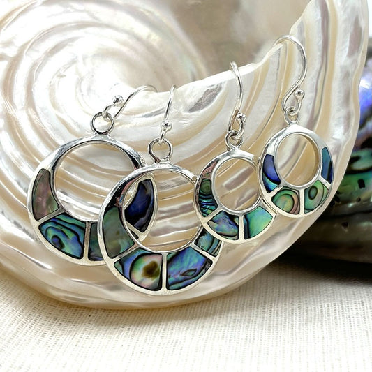 Boucles D'Oreilles En Argent 925 Et En Abalone