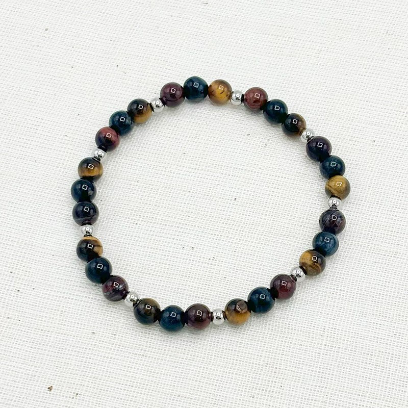 Bracelet Homme En Pierre Naturelle Et Acier Inoxydable