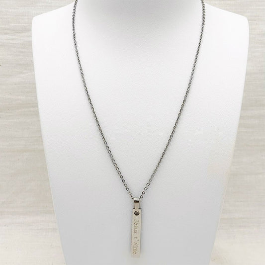 Collier Jesus T'Aime Acier Inoxydable