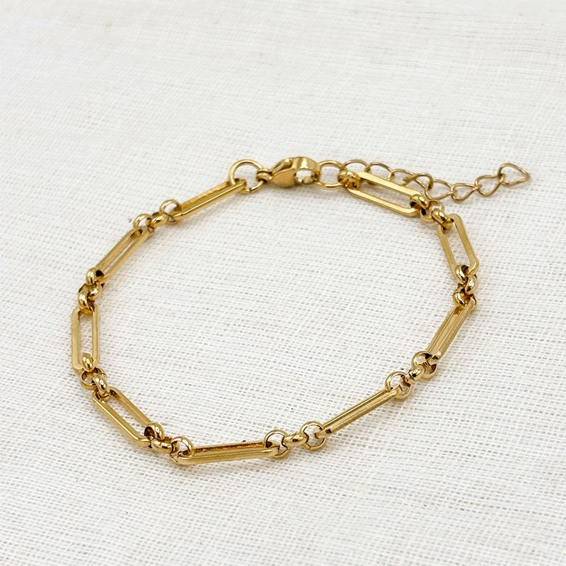 Bracelet Trombone Acier Inoxydable Doré