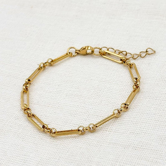 Bracelet Trombone Acier Inoxydable Doré