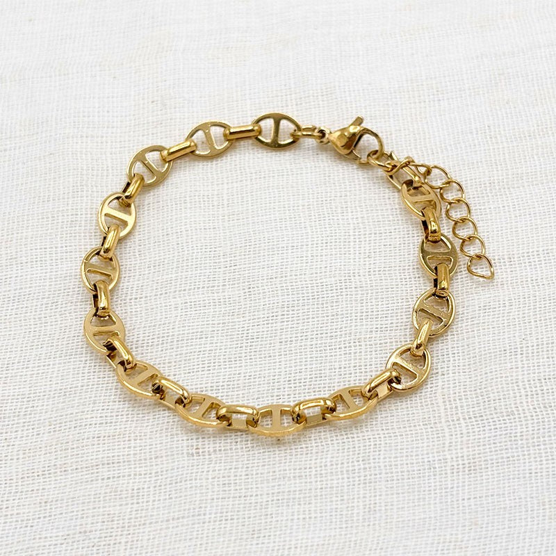 Bracelet Maillons Acier Inoxydable Doré