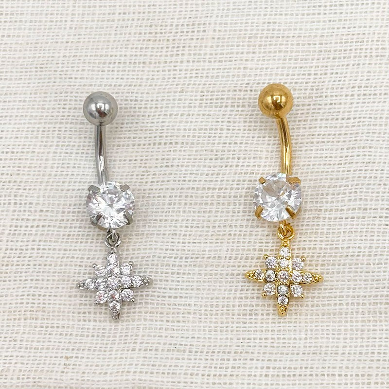 Piercing Nombril Étoile En Acier Inoxydable
