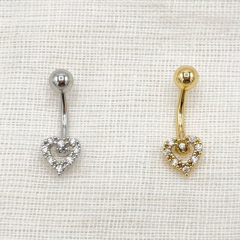 Piercing Nombril Cœur En Acier Inoxydable