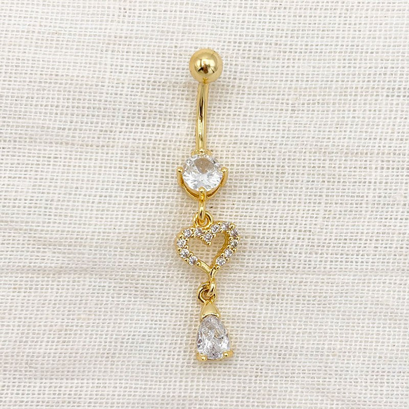 Piercing Nombril Cœur En Acier Inoxydable