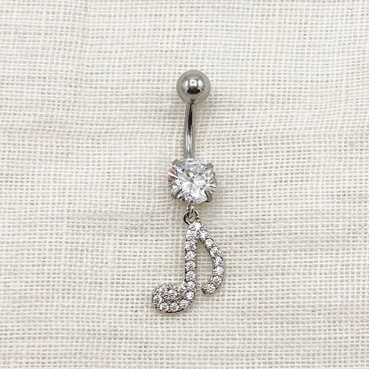 Piercing Nombril Note De Musique En Acier Inoxydable