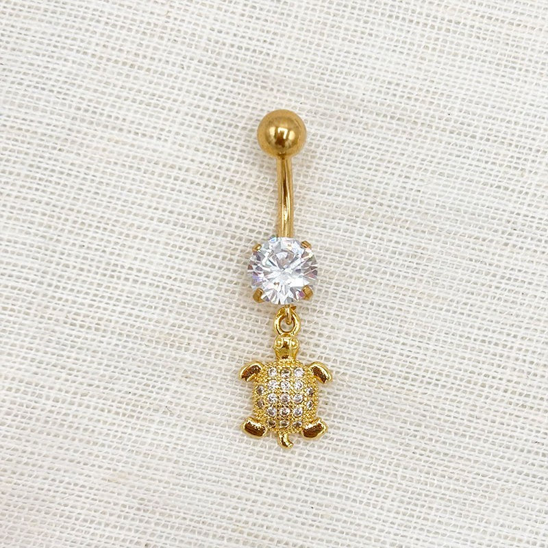 Piercing Nombril Tortue En Acier Inoxydable